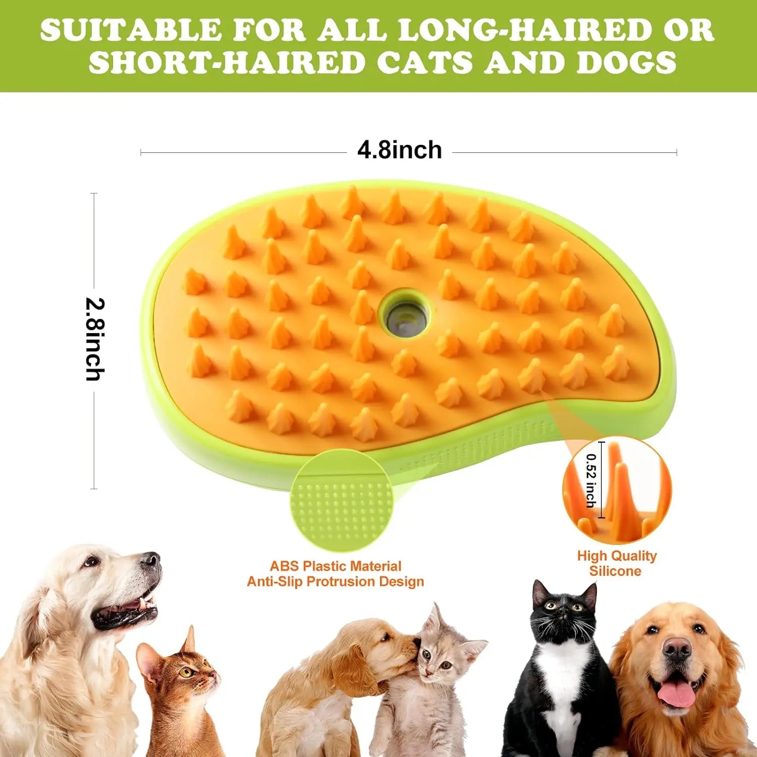 Cat Steam Brush Steamy Dog Massage Comb 3 in 1 Electric Spray Pet Grooming Comb Soft Silicone Removing Tangled and Loose Hair