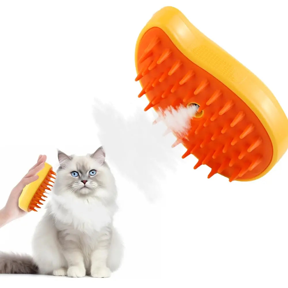 Cat Steam Brush Steamy Dog Massage Comb 3 in 1 Electric Spray Pet Grooming Comb Soft Silicone Removing Tangled and Loose Hair