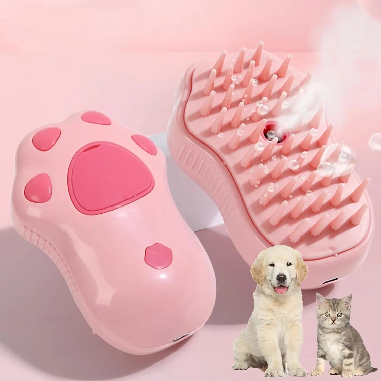 Cat Steam Brush Steamy Dog Massage Comb 3 in 1 Electric Spray Pet Grooming Comb Soft Silicone Removing Tangled and Loose Hair