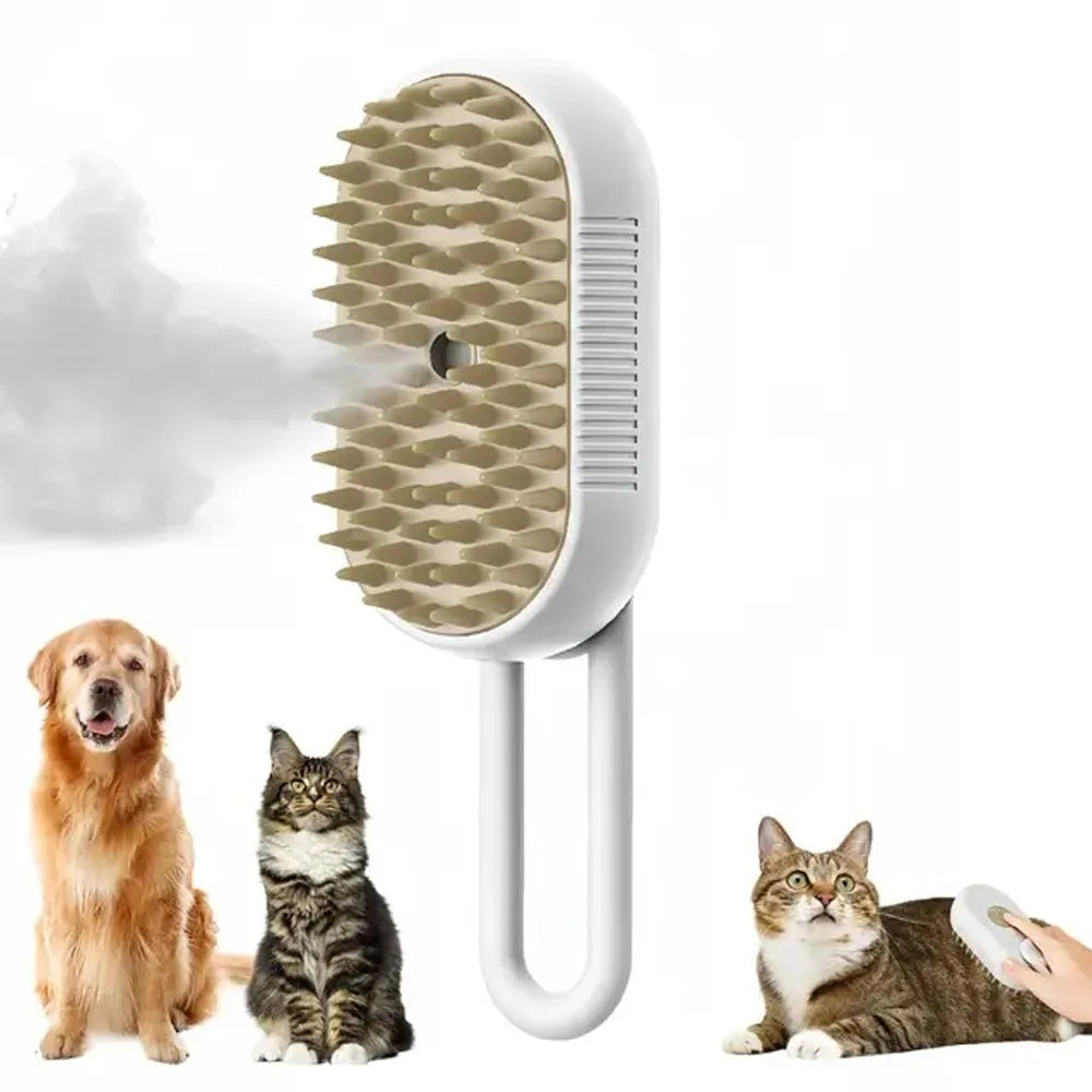 Cat Steam Brush Steamy Dog Massage Comb 3 in 1 Electric Spray Pet Grooming Comb Soft Silicone Removing Tangled and Loose Hair